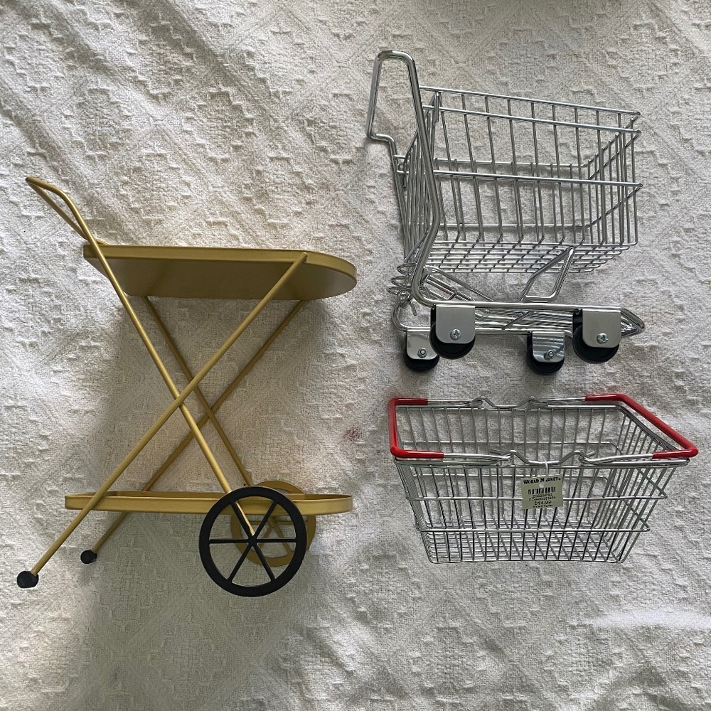 NWT Bundle of 3 Mini Carts - Decor, Plant Holder, Arts and Crafts, DIY!